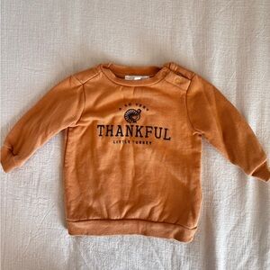 Starting Out Thankful Little Turkey Sweatshirt - Orange